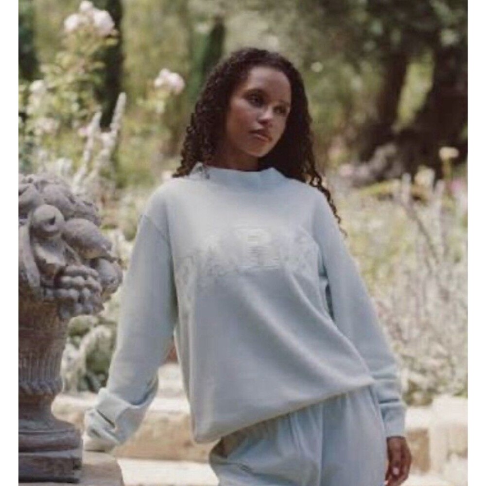 Parke Bridal Varsity mockneck sweatshirt Size L/XL in Something Blue NWT